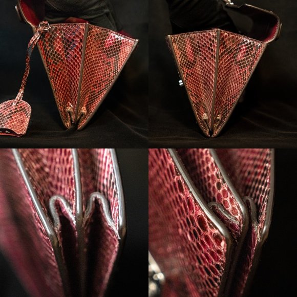 GUCCI Python Lady Lock Mini Briefcase Red Purple - INCREDIBLE - Picture 8 of 13